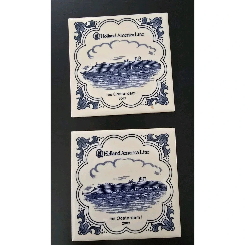 Holland America Line Blue Delft Tile‎ Coaster LOT OF 12 Variety